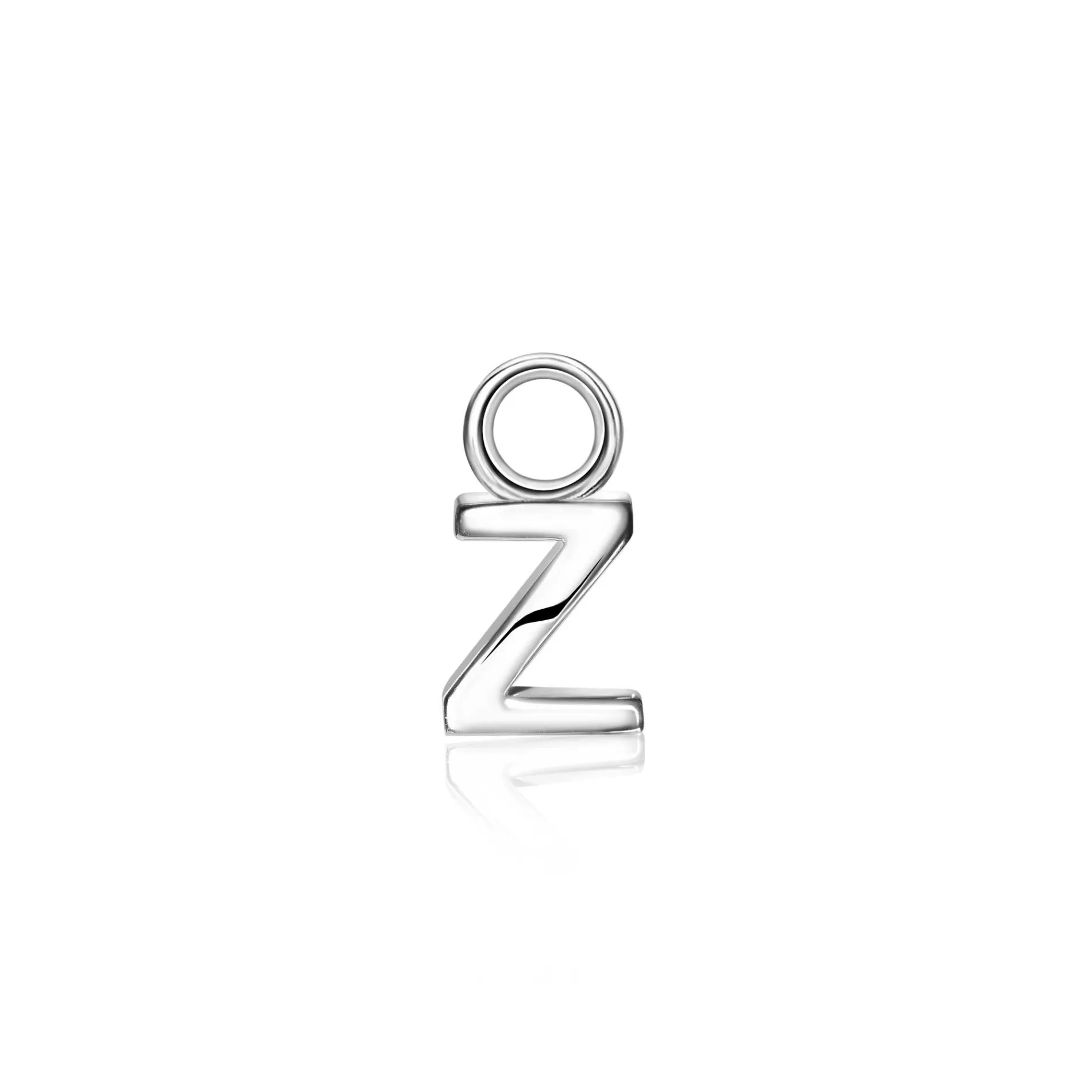 ZINZI zilveren letter oorbedel Z per stuk geprijsd ZICH2144Z. (zonder oorringen).
