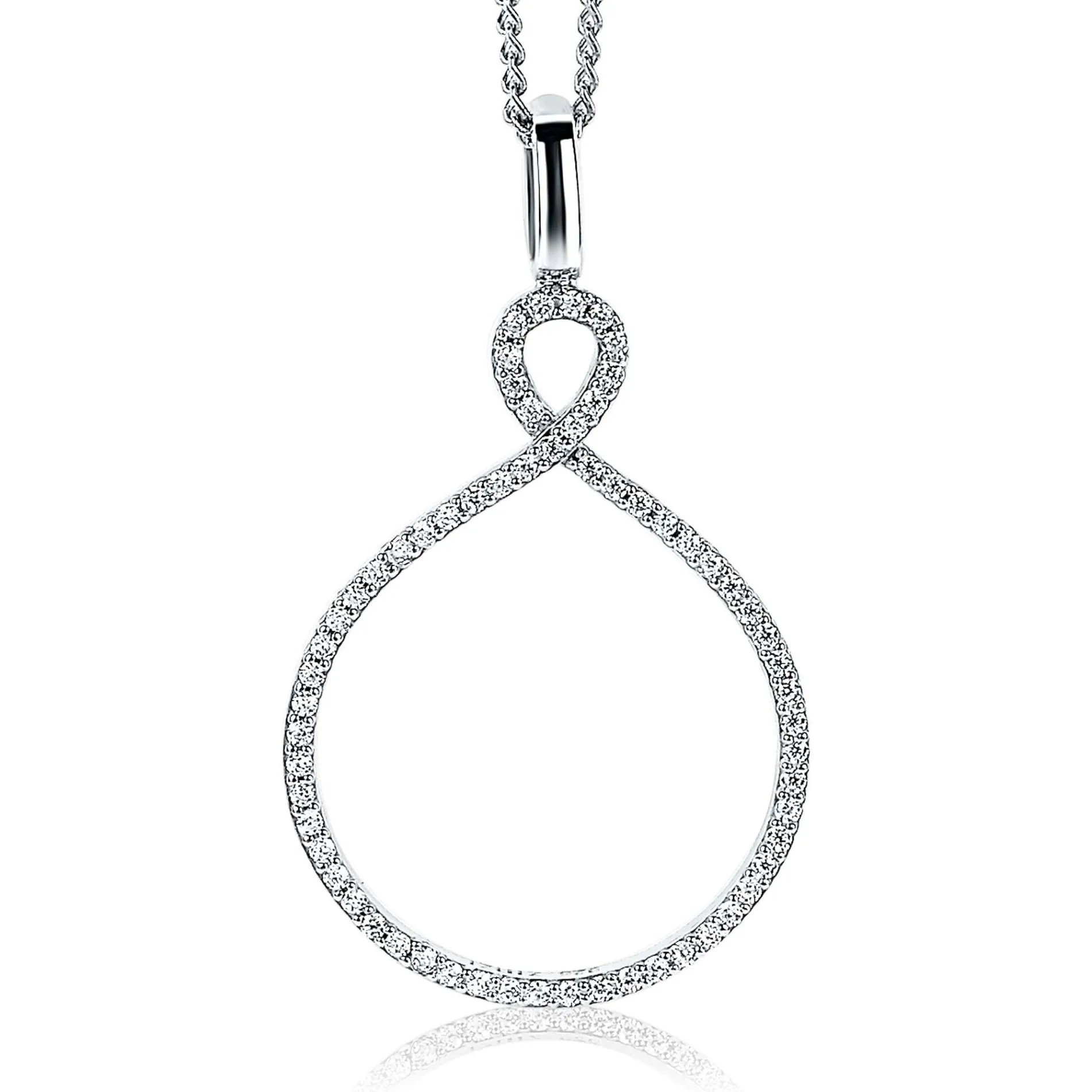 ZINZI zilveren luxe hanger infinity wit ZIH1893 (zonder collier)