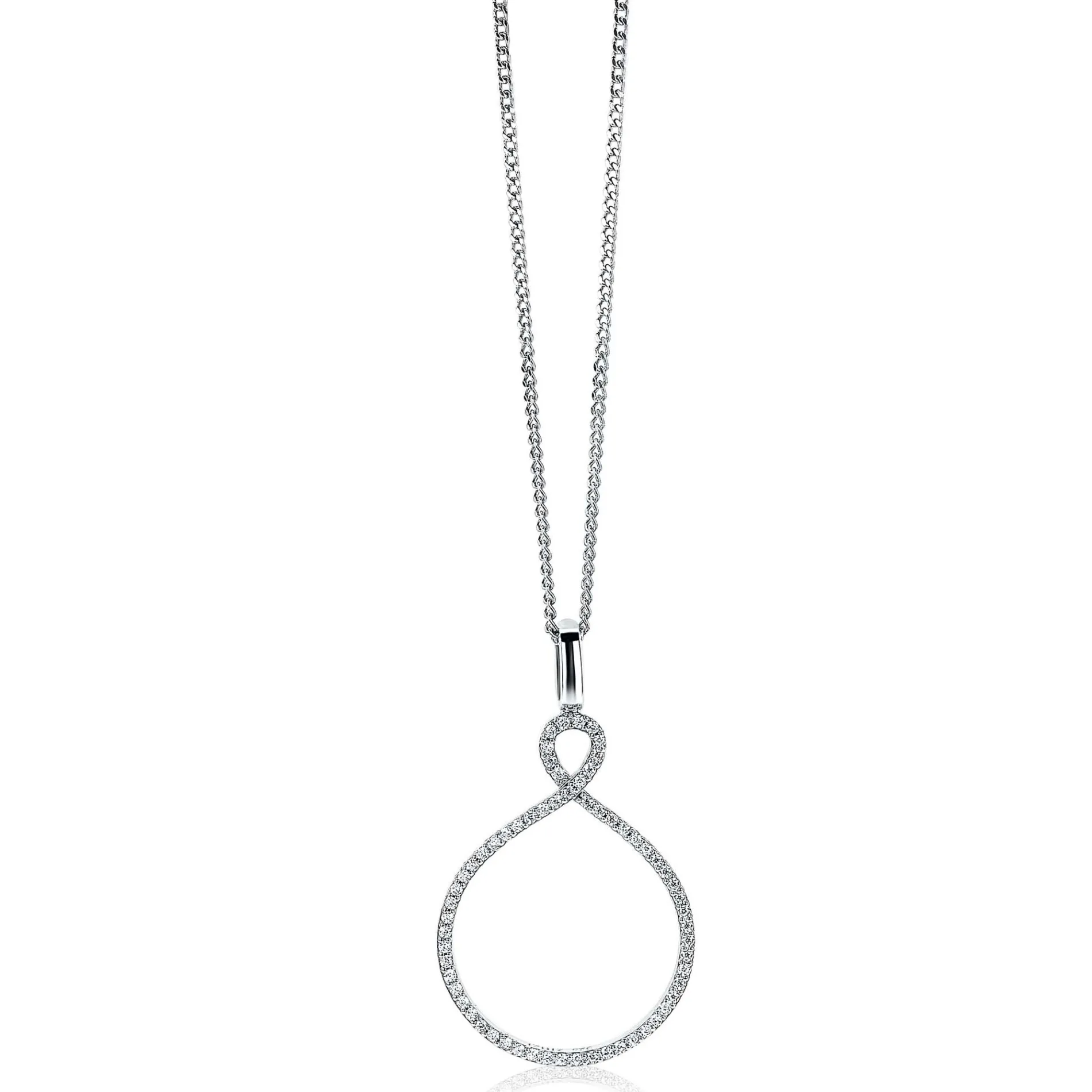 ZINZI zilveren luxe hanger infinity wit ZIH1893 (zonder collier)