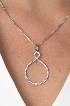 ZINZI zilveren luxe hanger infinity wit ZIH1893 (zonder collier)
