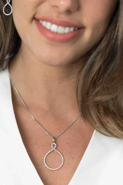 ZINZI zilveren luxe hanger infinity wit ZIH1893 (zonder collier)