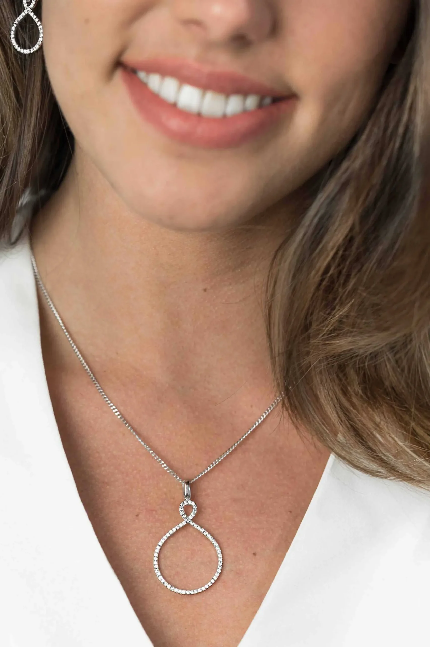 ZINZI zilveren luxe hanger infinity wit ZIH1893 (zonder collier)