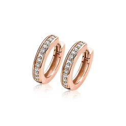 ZINZI zilveren luxe oorringen 14K rosé verguld 17 x 3mm wit ZIO186D