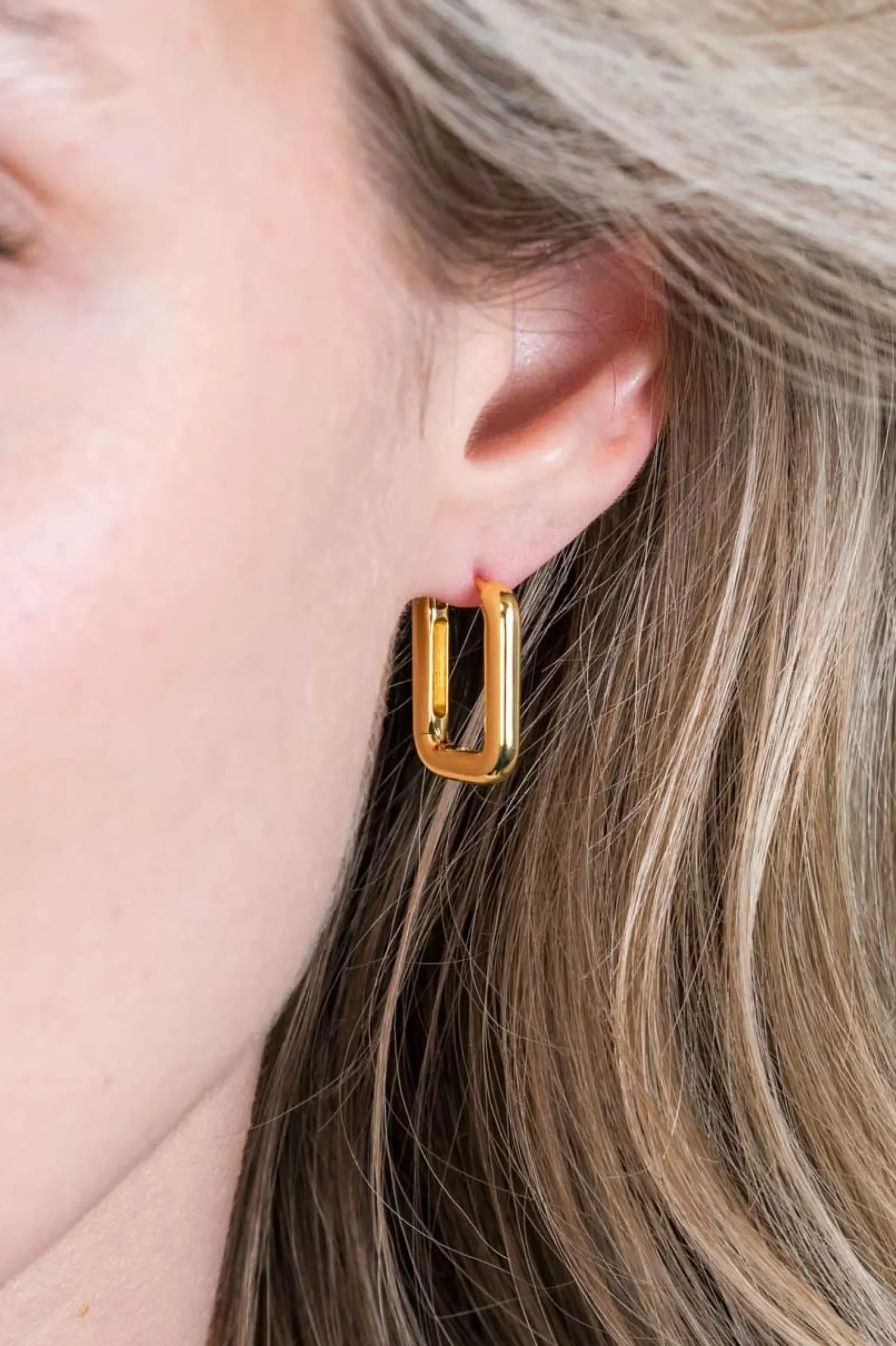 ZINZI zilveren luxe oorringen 14K geel verguld 18x3mm ovale vorm ZIO2222G
