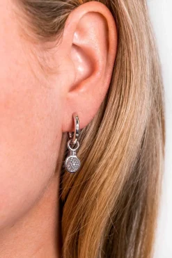 ZINZI zilveren luxe oorringen wit 16x2,5mm ZIO1683