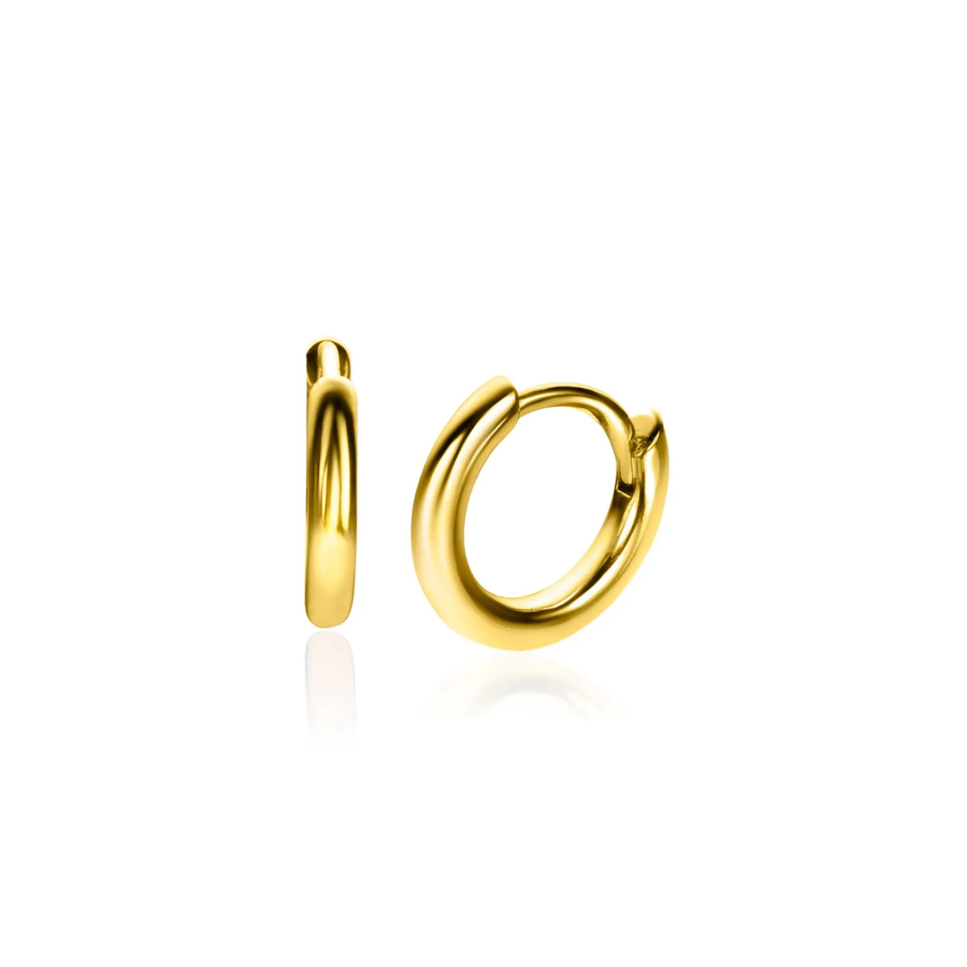 ZINZI zilveren luxe oorringen extra 14K geel verguld glad 10x2mm ZIO2261G