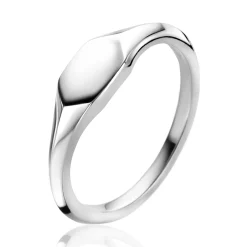 ZINZI zilveren monogram ring in glanzende zeshoekvorm (5,5mm) ZIR2437