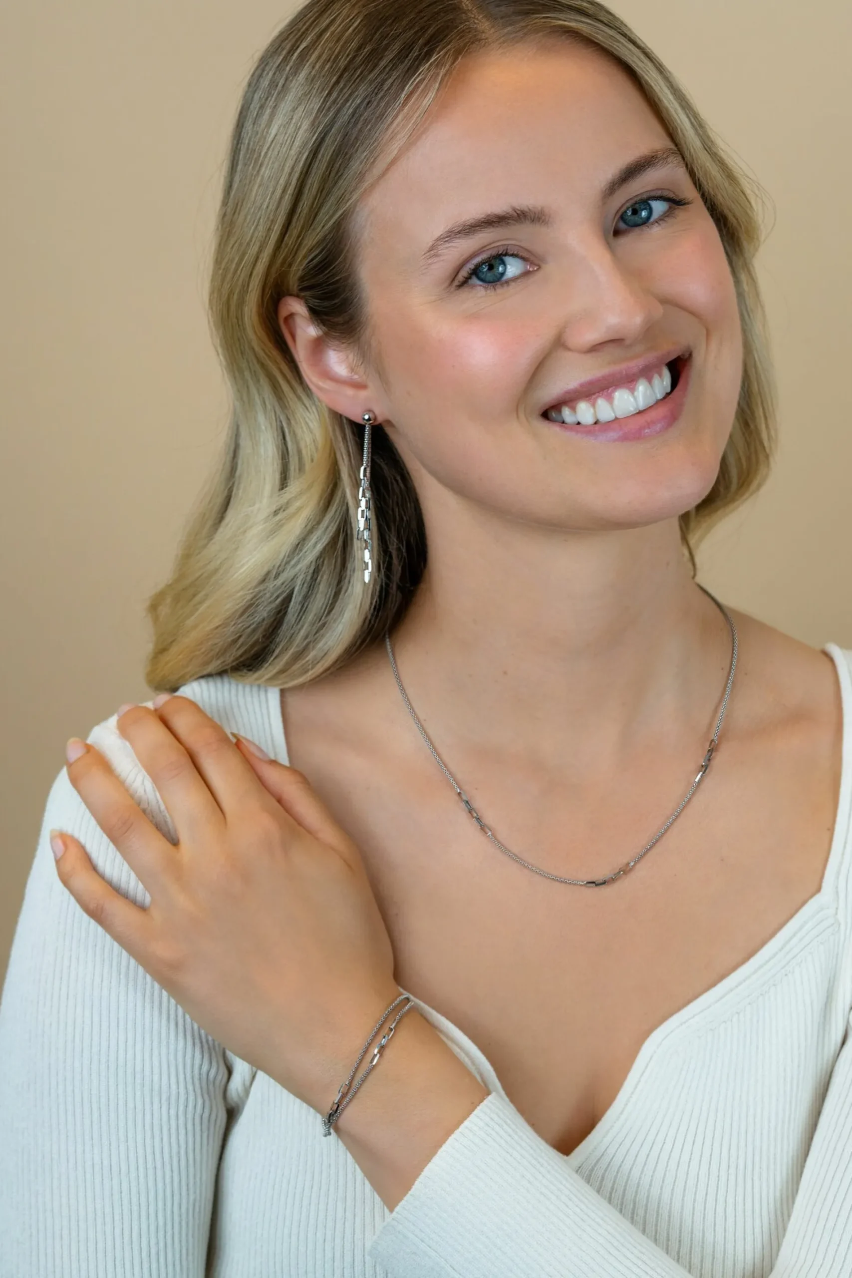 ZINZI zilveren multi-look armband (5,5mm breed) met popcornschakel en paperclip-schakels ZIA2709