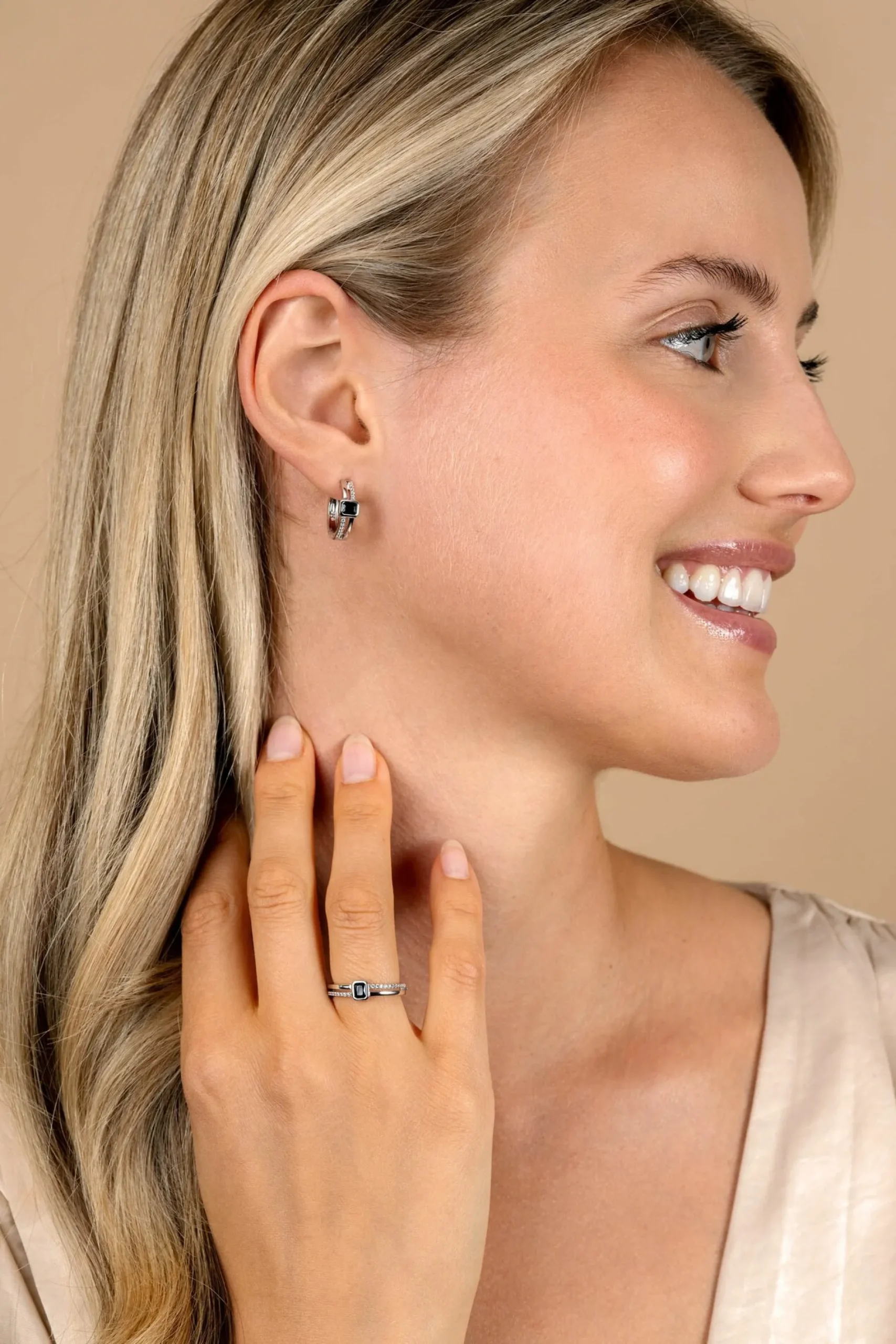 ZINZI zilveren multi-look ring met rechthoekige zwarte zirkonia en witte zirkonia's ZIR2626Z