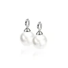 ZINZI zilveren oorbedels parel wit 12mm ZICH305W (zonder oorringen)