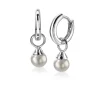 ZINZI zilveren oorbedels parels lichtgrijs 6mm ZICH1749LG (zonder oorringen)
