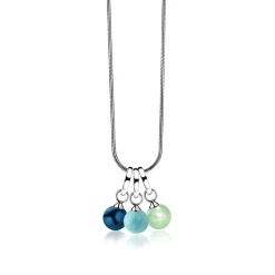 ZINZI zilveren oorbedels parel turquoise ZICH266T (zonder oorringen)