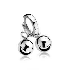 ZINZI zilveren oorbedels bol 10mm ZICH716 (zonder oorringen)