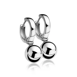ZINZI zilveren oorbedels bol 10mm ZICH716 (zonder oorringen)
