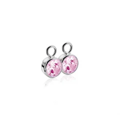 ZINZI zilveren oorbedels roze ZICH186R (zonder oorringen)