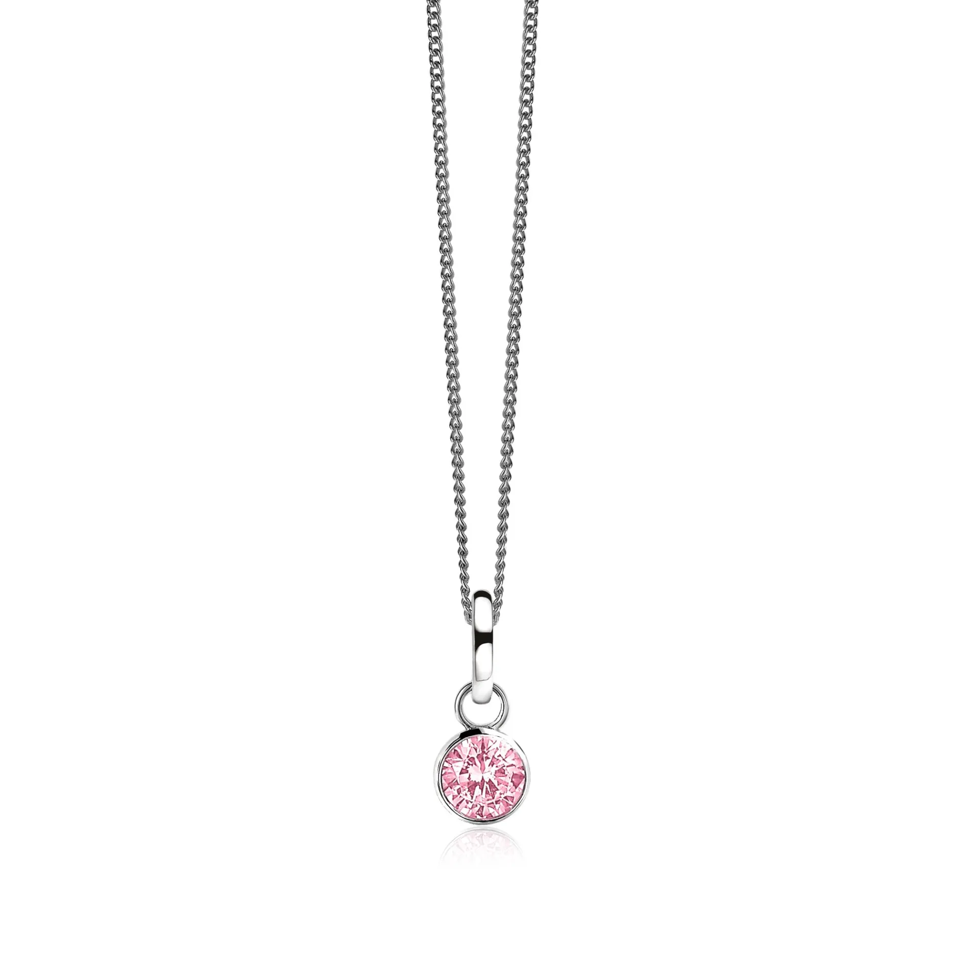 ZINZI zilveren oorbedels roze ZICH186R (zonder oorringen)