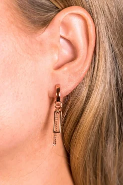 ZINZI zilveren oorbedels rosé verguld gourmet ketting 30mm ZICH1694R (zonder oorringen)