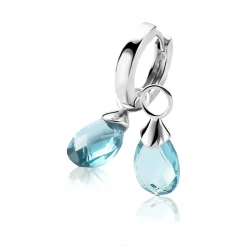 ZINZI zilveren oorbedels turquoise ZICH1171T (zonder oorringen)