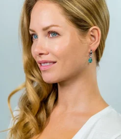 ZINZI zilveren oorbedels turquoise ZICH1171T (zonder oorringen)