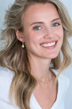 ZINZI zilveren oorbedels 14K geel verguld rond 10mm zon witte zirconia ZICH1994G (zonder oorringen)