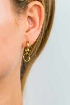 ZINZI zilveren oorbedels geel verguld open rond 11mm ZICH1748G (zonder oorringen)
