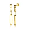 ZINZI zilveren oorhangers 45mm in 14K geel verguld met ovale closed for ever schakels ZIO1990G