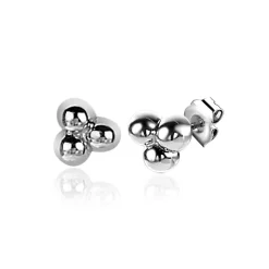 ZINZI zilveren oorknopjes 4mm 3 bolletjes ZIO2169