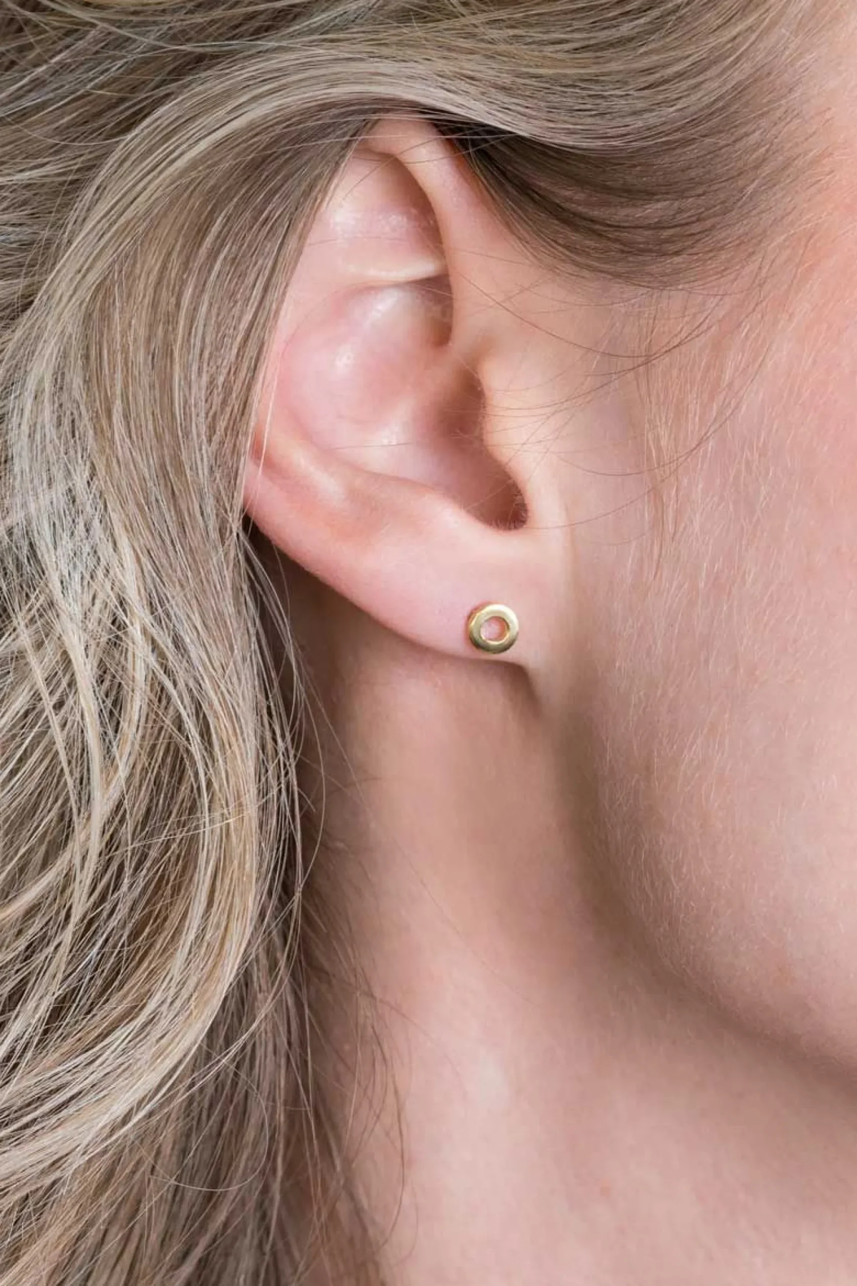 ZINZI zilveren oorknopjes 14K geel verguld 5mm open rondje ZIO2168G