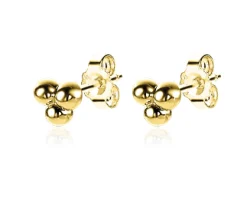 ZINZI zilveren oorknopjes 14K geel verguld 4mm 3 bolletjes ZIO2169G