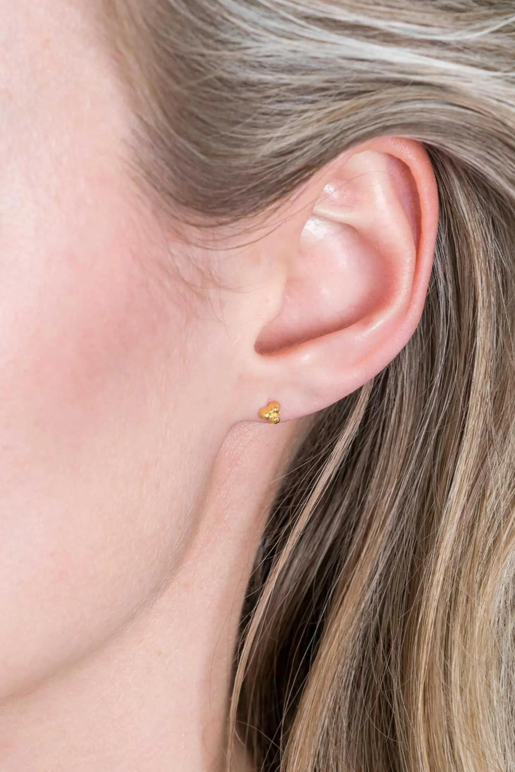 ZINZI zilveren oorknopjes 14K geel verguld 4mm 3 bolletjes ZIO2169G