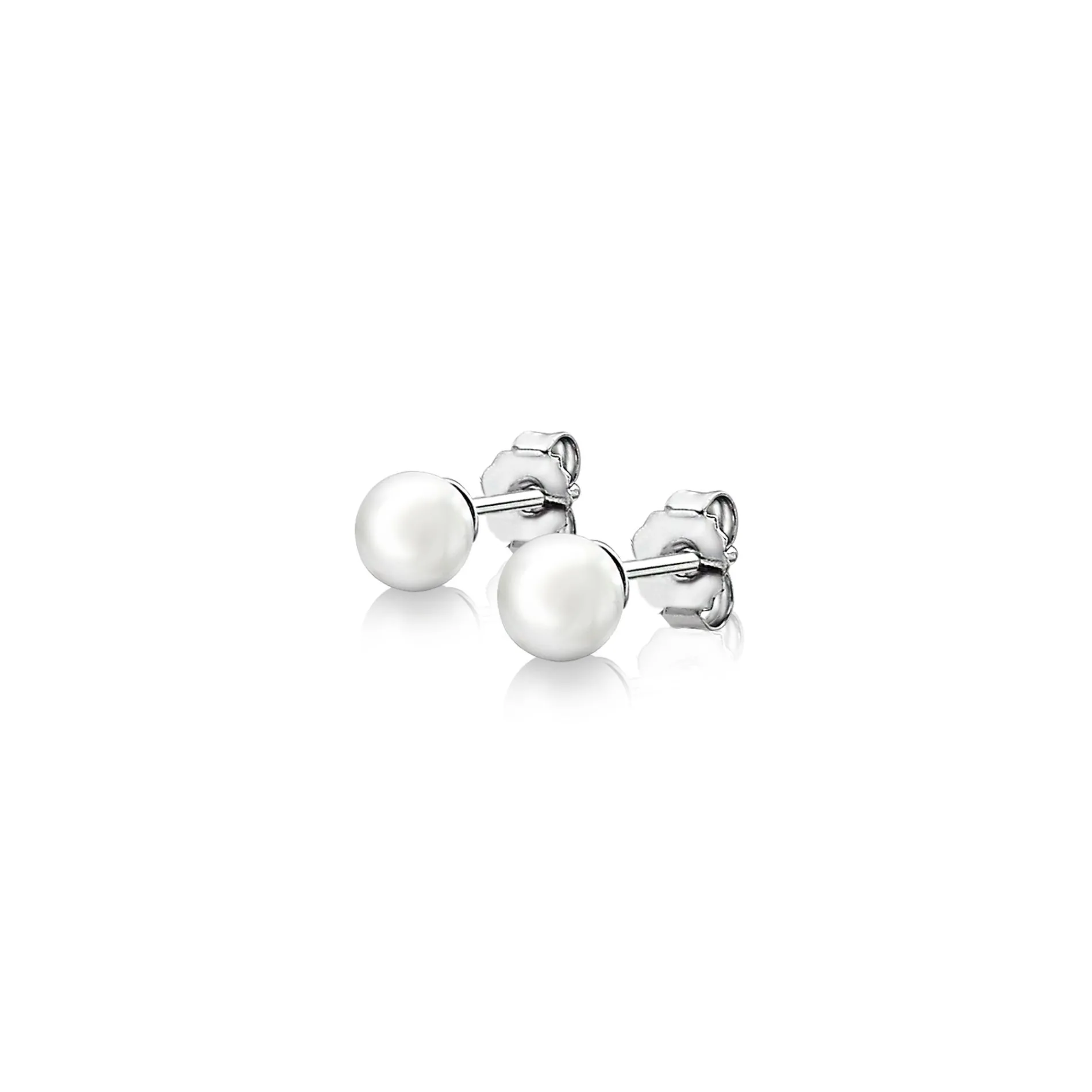 ZINZI zilveren oorknoppen 6mm wit parel ZIO1317