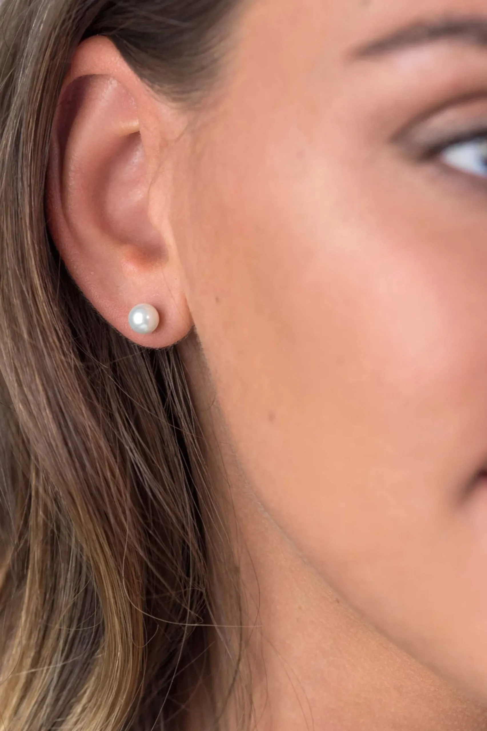 ZINZI zilveren oorknoppen 6mm wit parel ZIO1317