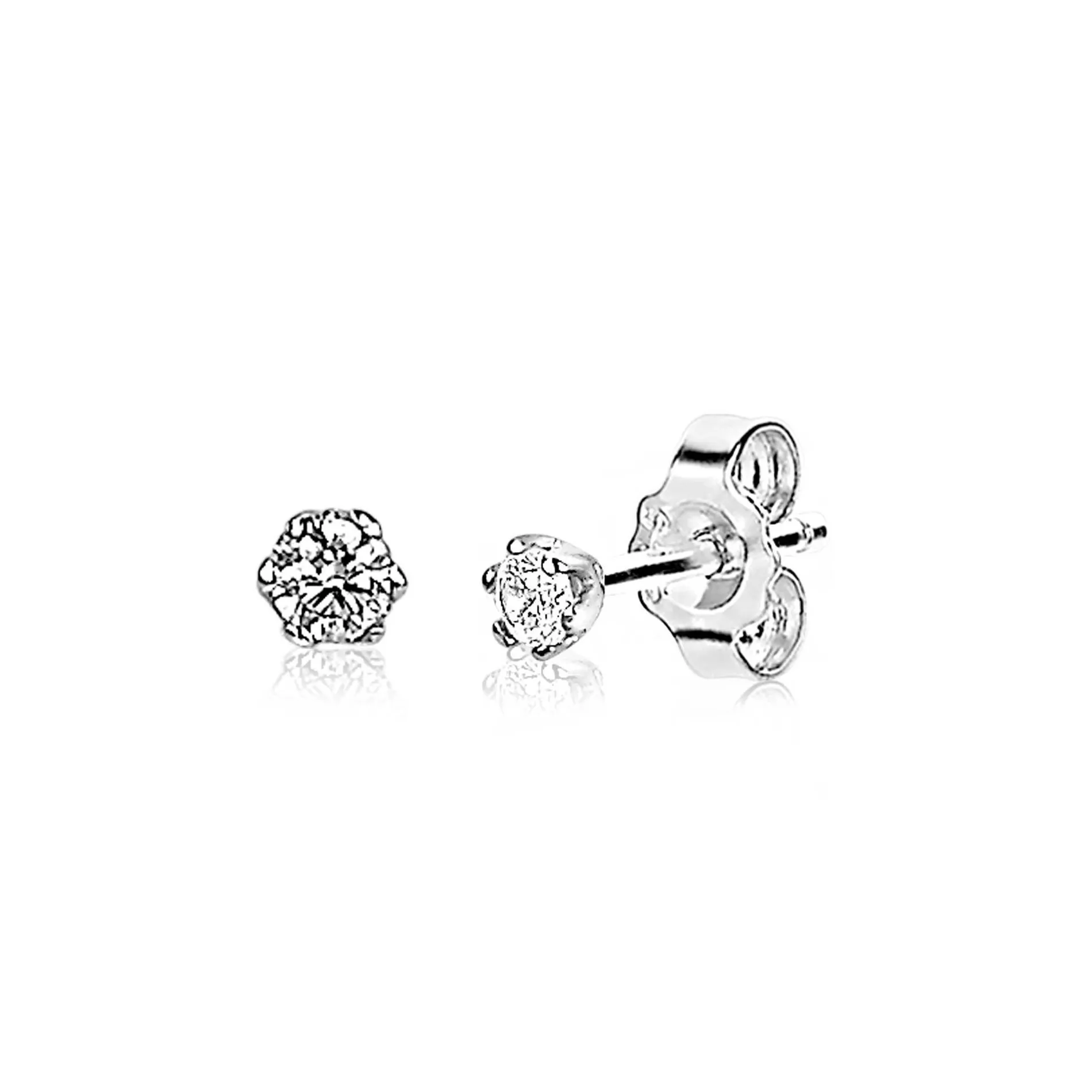 ZINZI zilveren oorknoppen 3,5mm zirconia wit chatonzetting ZIO1983