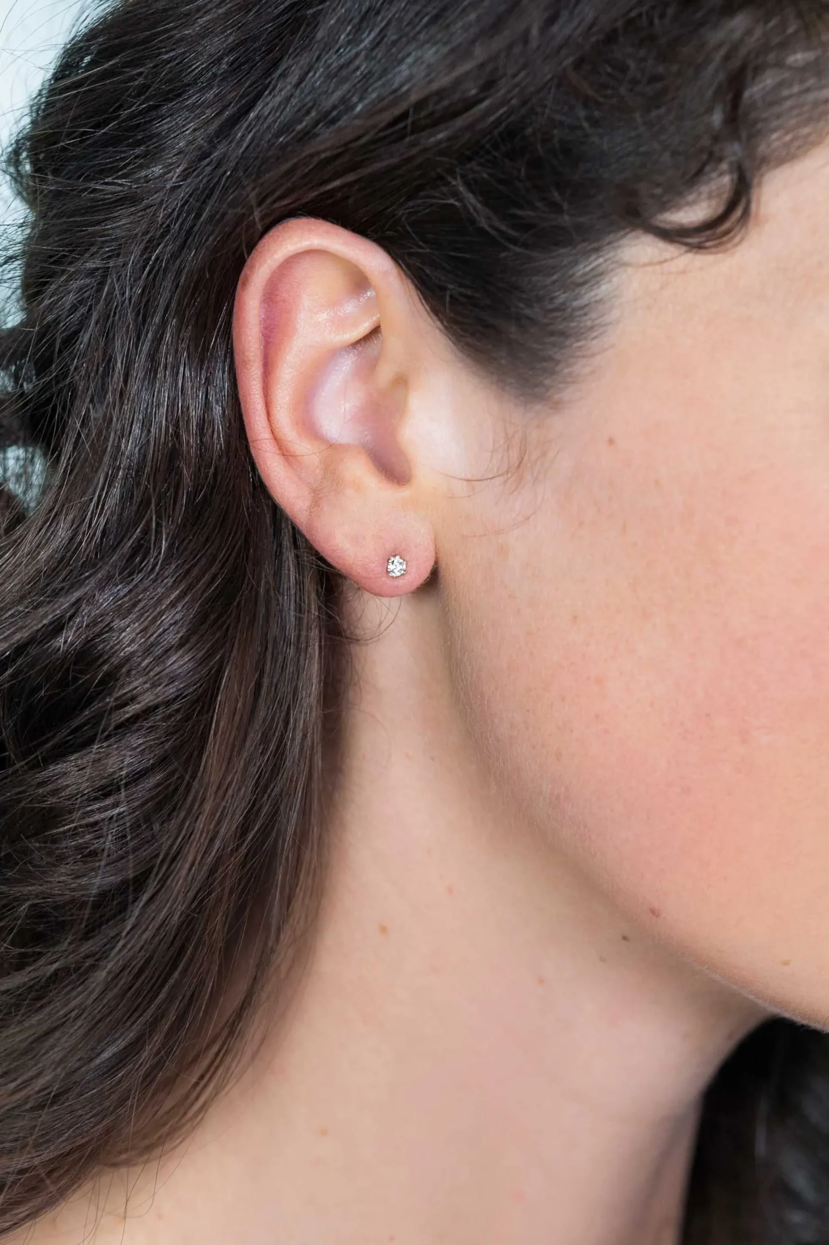 ZINZI zilveren oorknoppen 3,5mm zirconia wit chatonzetting ZIO1983