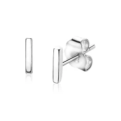 ZINZI zilveren oorknoppen glad staafje 8mm ZIO1689