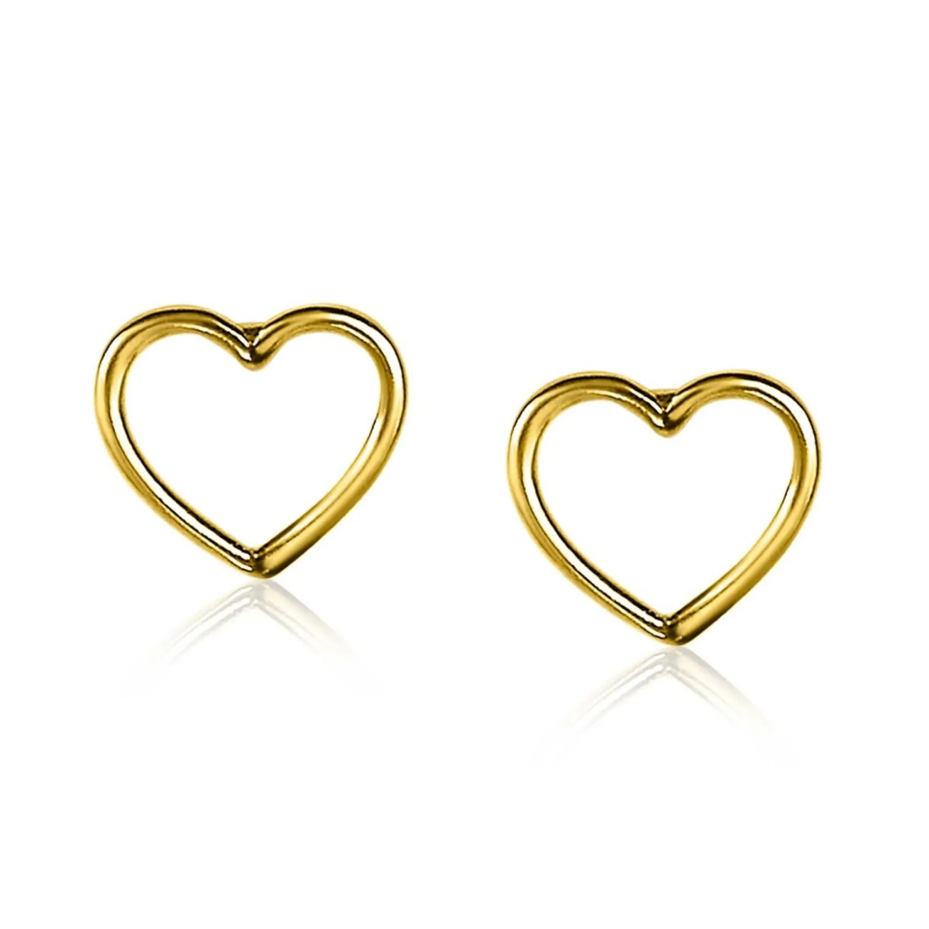 ZINZI zilveren oorknoppen 14K geelverguld open hart 8mm ZIO1630G