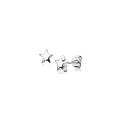 ZINZI zilveren oorknoppen glad ster 7mm ZIO1377