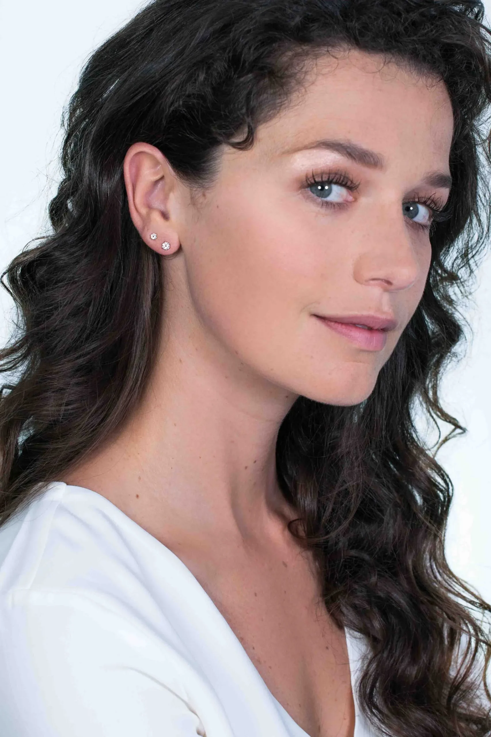 ZINZI zilveren oorknoppen 4,5mm zirconia wit chatonzetting ZIO1984
