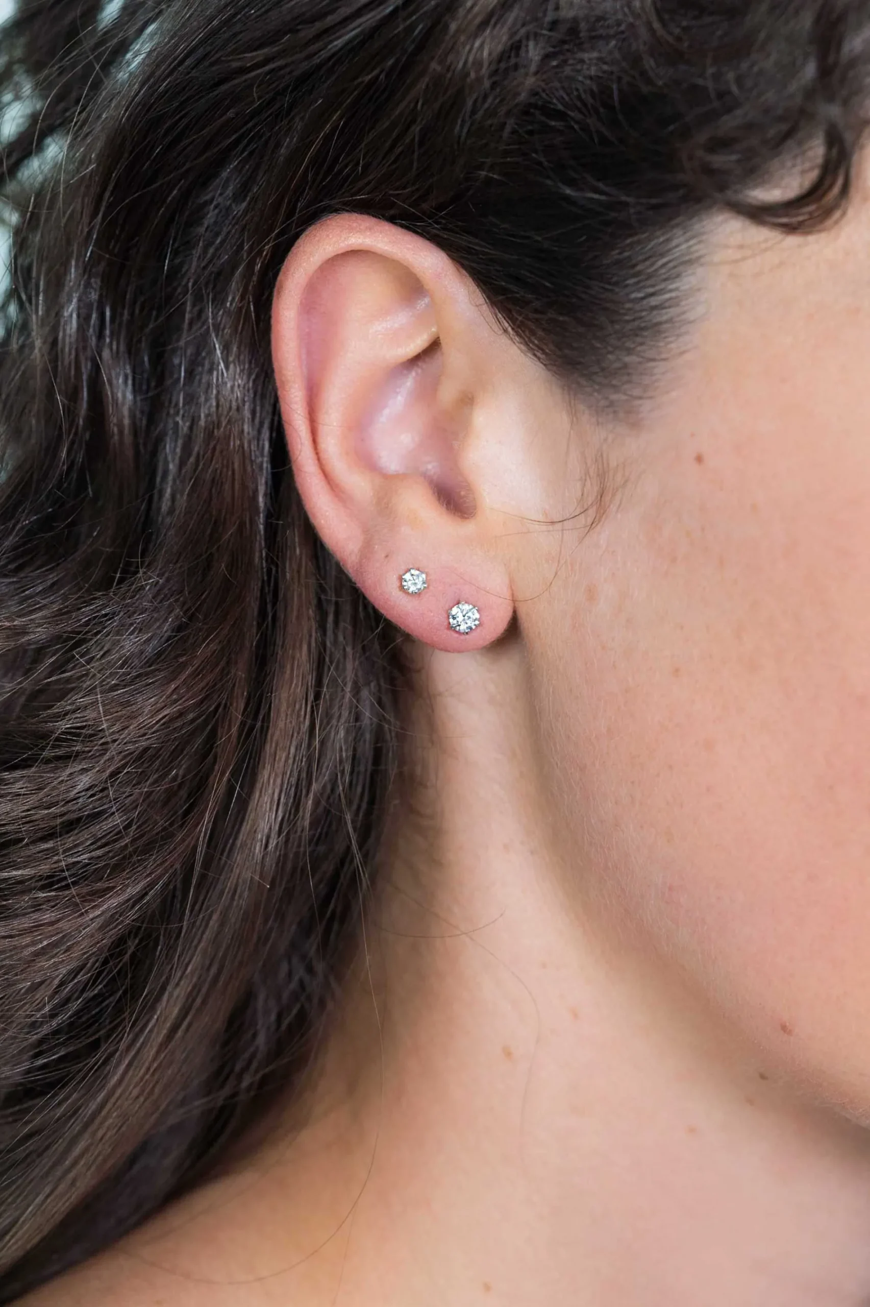 ZINZI zilveren oorknoppen 4,5mm zirconia wit chatonzetting ZIO1984