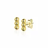 ZINZI zilveren oorknoppen 14K geelverguld drie bolletjes 6mm ZIO2230G