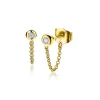 ZINZI zilveren oorknoppen 14K geel verguld met ketting rond wit ZIO1773Y