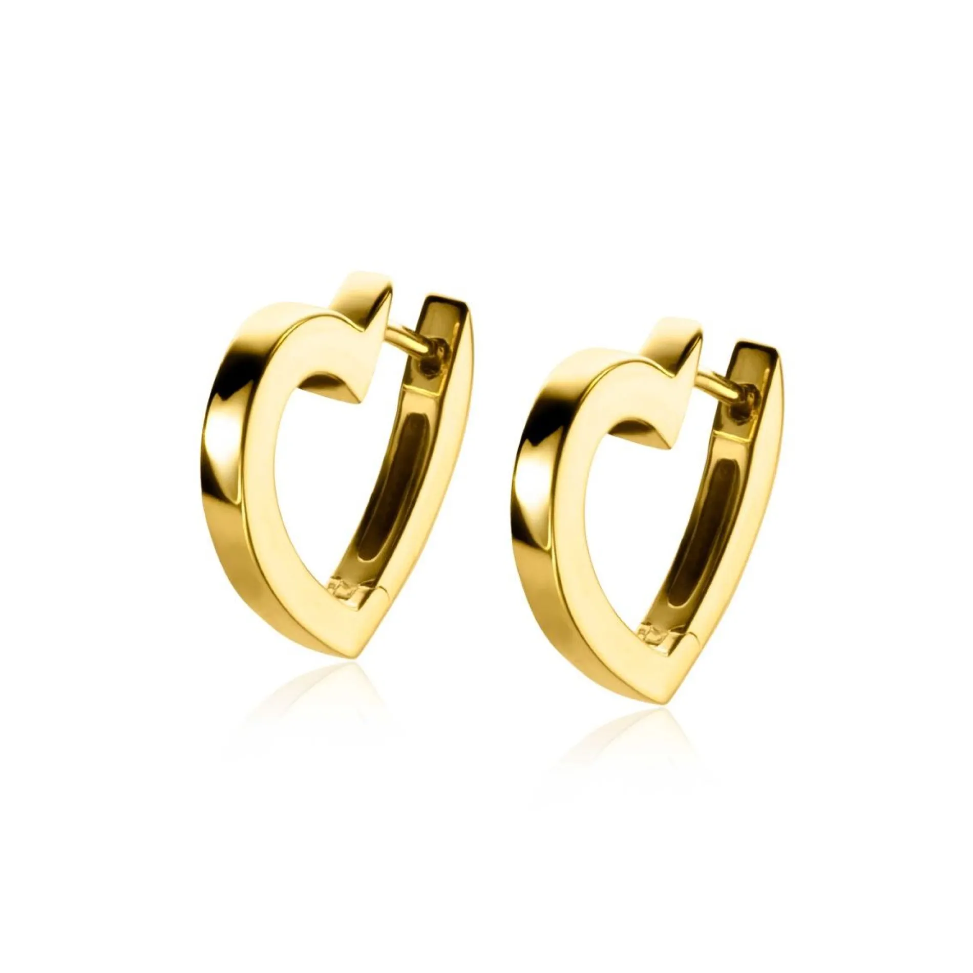 ZINZI zilveren oorringen 14K geel verguld 18mm open hartvorm ZIO2195G