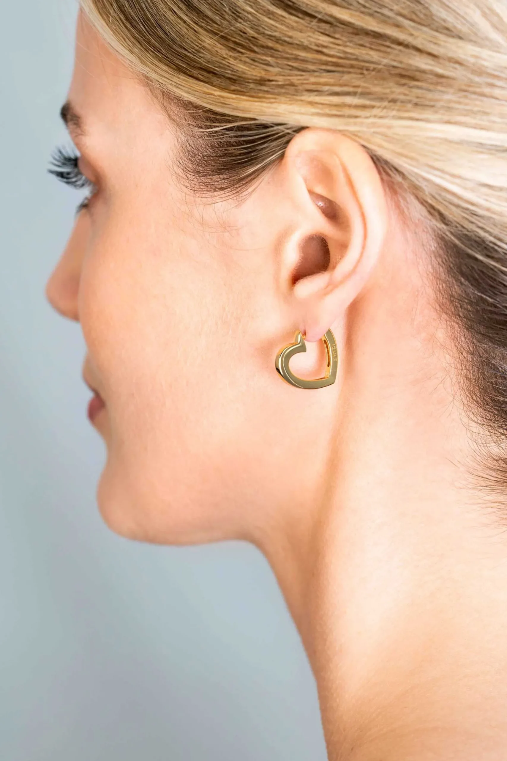 ZINZI zilveren oorringen 14K geel verguld 18mm open hartvorm ZIO2195G