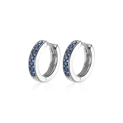 Zinzi zilveren oorringen 15 x 3mm donkerblauw ZIO191DB
