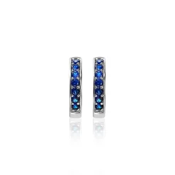 Zinzi zilveren oorringen 15 x 3mm donkerblauw ZIO191DB