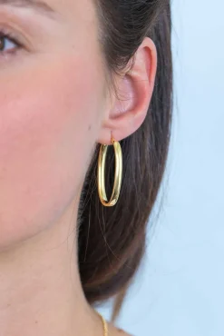 ZINZI zilveren oorringen 14K geel verguld 35x17mm ovaal ZIO2164G