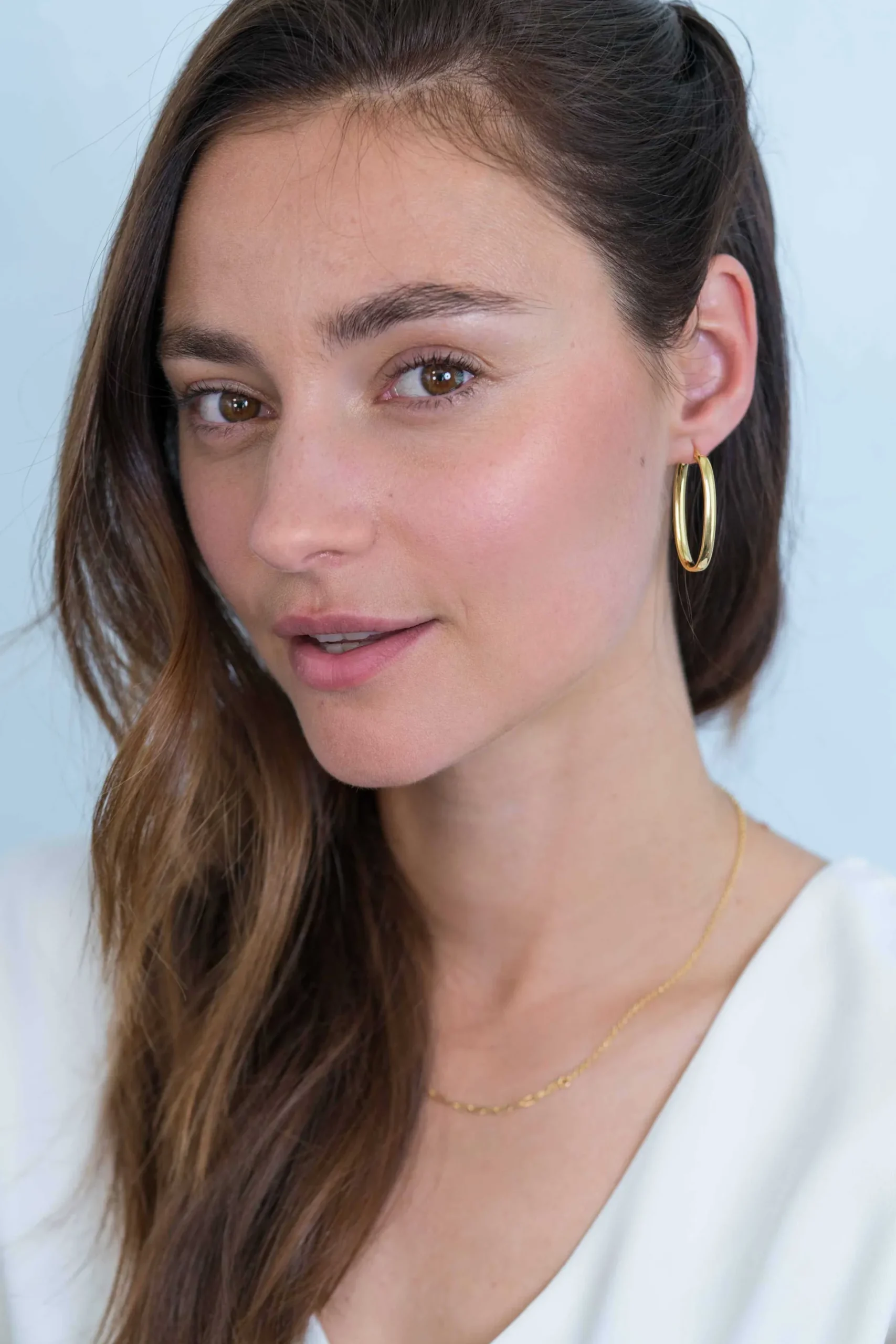 ZINZI zilveren oorringen 14K geel verguld 35x17mm ovaal ZIO2164G