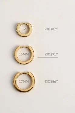 Zinzi zilveren oorringen 14K geel verguld 17 x 3mm witte zirconia's ZIO186Y