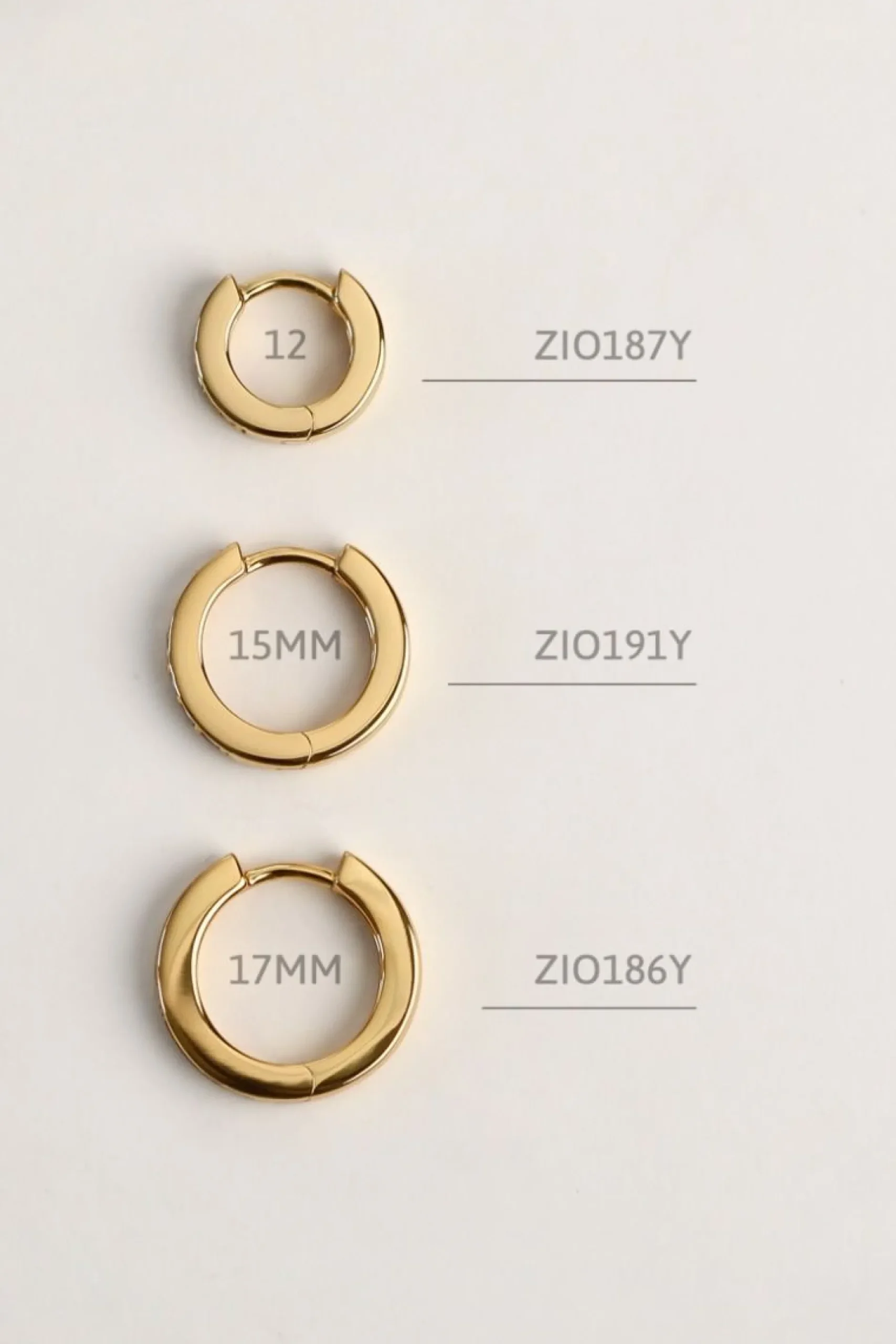 Zinzi zilveren oorringen 14K geel verguld 17 x 3mm witte zirconia's ZIO186Y