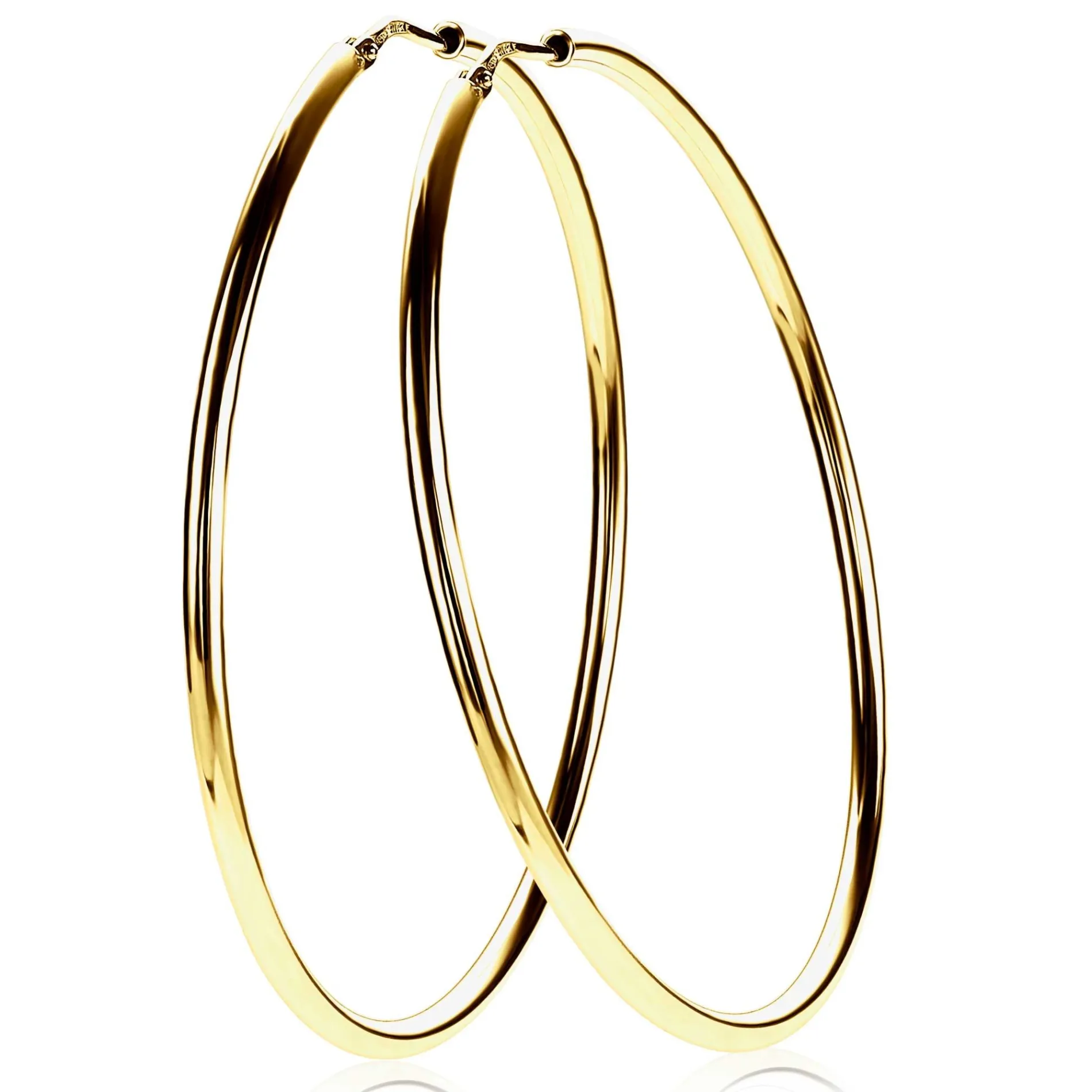ZINZI zilveren oorringen 55 x 2mm glad geel verguld ZIO437G